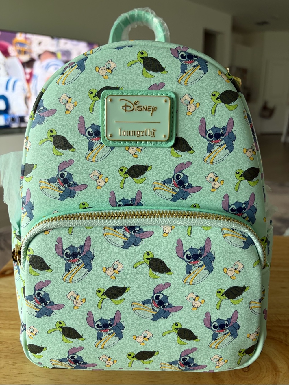 Loungefly Kids Mint Disney Stitch & Turtle Mini Backpack